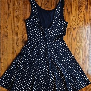 Black and white polkadot, skater dress